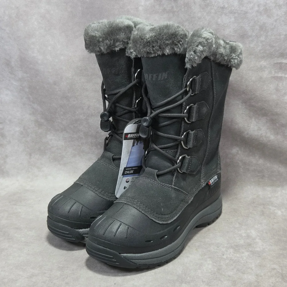 Baffin Chloe Women Charcoal Grey Waterproof Winter Snow Boots 4510-0185 Size 7